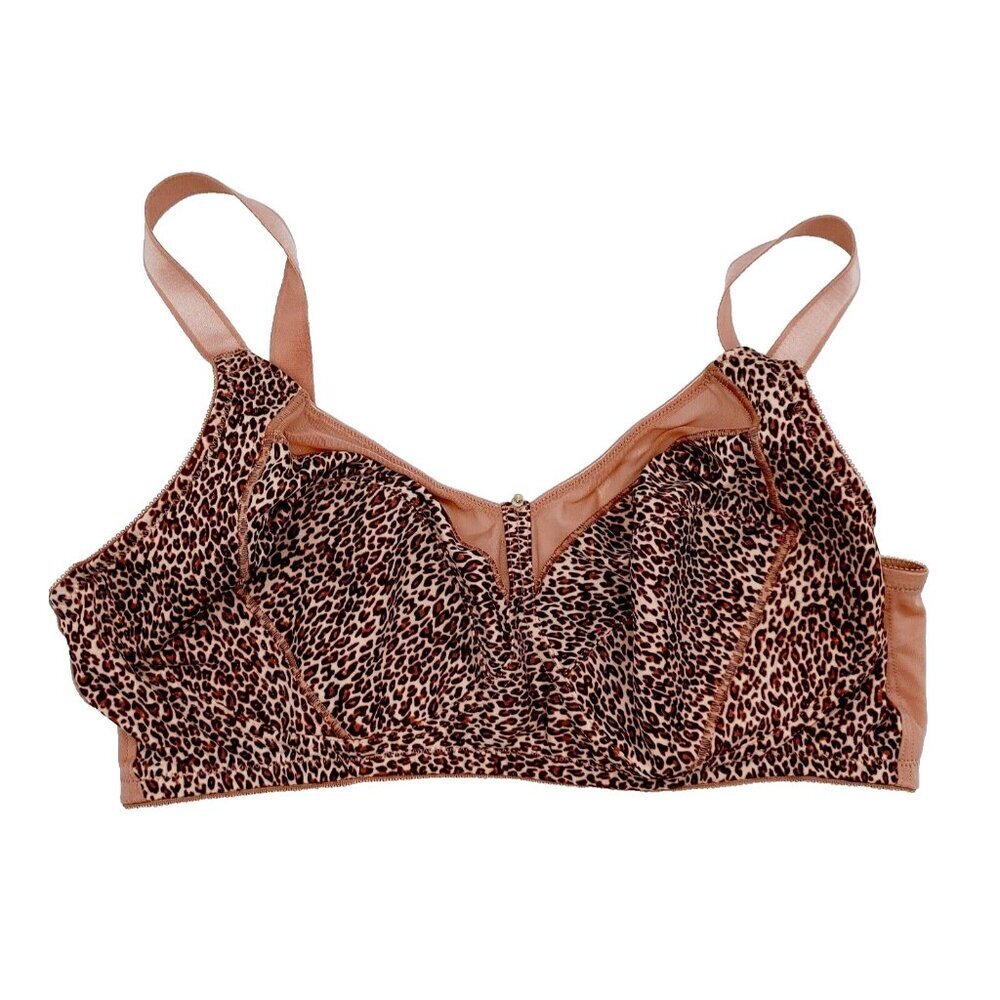 Hanes Just My Size 15763 Comfort Shaping Wireless Bra Size  44D Cheetah Print
